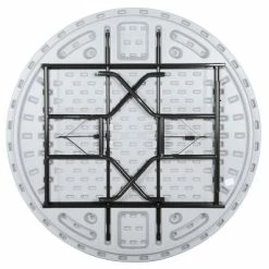 Correll Round Folding Table, 60" Tamper-Resistant Plastic, Gray -Lancaster Table & Seating Shop 1003506