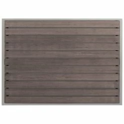 BFM Seating Seaside 35" X 72" Soft Gray Metal Bolt-Down Standard Height Table With Gray Synthetic Teak Top -Lancaster Table & Seating Shop 1218223