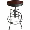 Holland Bar Stool 910CLDC Clear Coat Steel Height Adjustable Stool With Dark Cherry Finish Seat