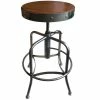Holland Bar Stool 910CLMED Clear Coat Steel Height Adjustable Stool With Medium Finish Seat