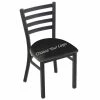 Holland Bar Stool Black Steel NCAA Chair With Ladder Back And Padded Seat