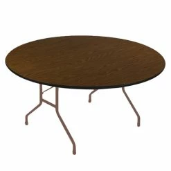 Correll 60" Round Walnut High Pressure Heavy Duty Folding Table