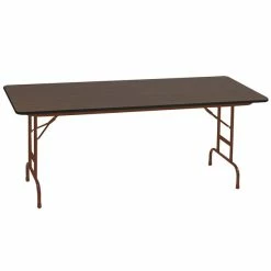 Correll 30" X 60" Rectangular Walnut High Pressure Heavy Duty Adjustable Folding Table