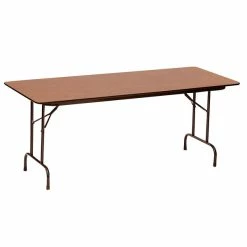 Correll 24" X 72" Rectangular Medium Oak High Pressure Heavy Duty Folding Table