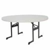 Lifetime 880313 60" Round Almond Professional-Grade Plastic Folding Table - 10/Pack