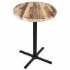Holland Bar Stool OD211-3030BWOD30RRustic 30" Round Rustic Wood Laminate Outdoor / Indoor Standard Height Table With Cross Base