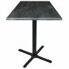 Holland Bar Stool OD211-3030BWOD30SQBlkStl 30" Square Black Steel Laminate Outdoor / Indoor Standard Height Table With Cross Base