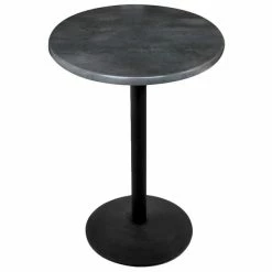 Holland Bar Stool OD214-2242BWOD30RBlkStl 30" Round Black Steel Laminate Outdoor / Indoor Bar Height Table With Round Base