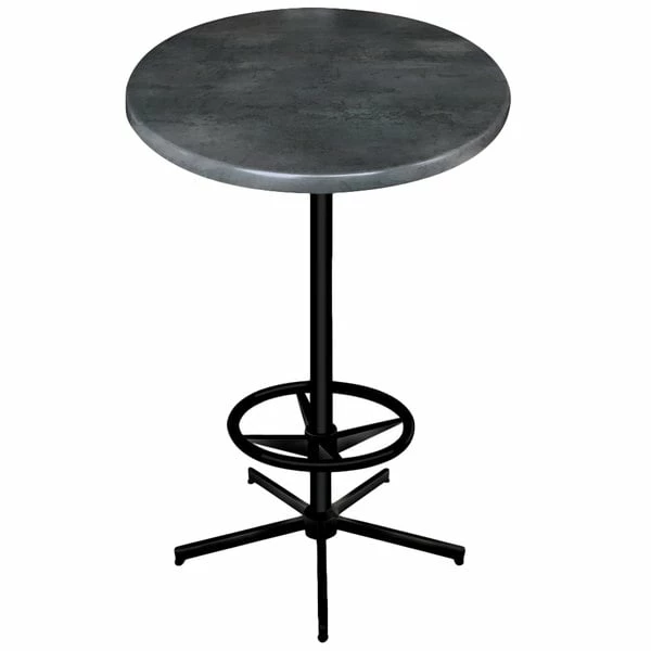 Holland Bar Stool OD21642BWOD36RBlkStl 36" Round Black Steel Laminate Outdoor / Indoor Bar Height Table With Foot Rest Base 1 Holland Bar Stool OD21642BWOD36RBlkStl 36" Round Black Steel Laminate Outdoor / Indoor Bar Height Table With Foot Rest Base