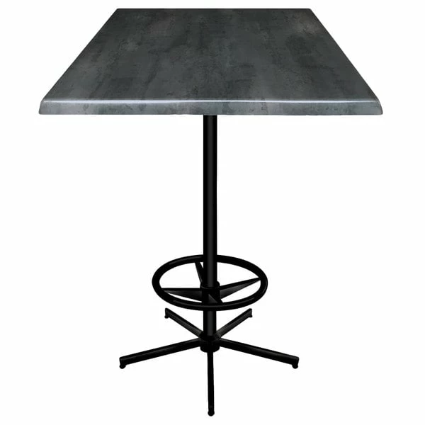 Holland Bar Stool OD21642BWOD30SQBlkStl 30" Square Black Steel Laminate Outdoor / Indoor Bar Height Table With Foot Rest Base 1 Holland Bar Stool OD21642BWOD30SQBlkStl 30" Square Black Steel Laminate Outdoor / Indoor Bar Height Table With Foot Rest Base