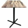 Holland Bar Stool OD211-3042BWOD30SQRustic 30" Square Rustic Wood Laminate Outdoor / Indoor Bar Height Table With Cross Base