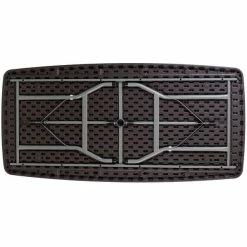 Flash Furniture DAD-YCZ-172-GG 32 1/2" X 67 1/2" Brown Rattan Plastic Folding Table -Lancaster Table & Seating Shop 1360007