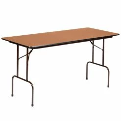 Correll 30" X 96" Medium Oak Solid High Pressure Heavy Duty Folding Table With Plywood Core
