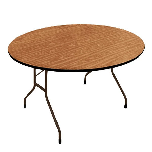 Correll 60" Round Medium Oak Solid High Pressure Heavy Duty Folding Table With Plywood Core 1 Correll 60" Round Medium Oak Solid High Pressure Heavy Duty Folding Table With Plywood Core