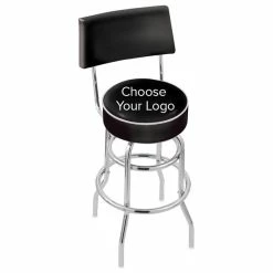 Holland Bar Stool NCAA Logo Double Ring Swivel Stool With Padded Back And Seat