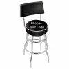 Holland Bar Stool NHL Logo Double Ring Swivel Stool With Padded Back And Seat