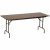 Correll 30" X 60" Walnut Solid High Pressure Heavy Duty Adjustable Height Folding Table With Plywood Core