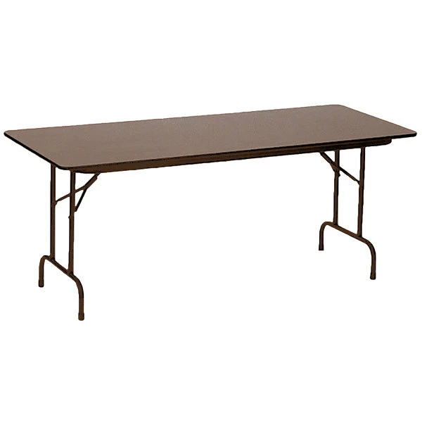Correll 30" X 60" Walnut Solid High Pressure Heavy Duty Adjustable Height Folding Table With Plywood Core 1 Correll 30" X 60" Walnut Solid High Pressure Heavy Duty Adjustable Height Folding Table With Plywood Core