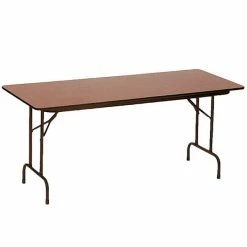 Correll 36" X 96" Medium Oak Solid High Pressure Heavy Duty Adjustable Height Folding Table With Plywood Core