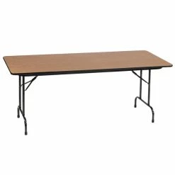 Correll 24" X 60" Rectangular Medium Oak High Pressure Heavy Duty Folding Table