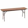 Correll 18" X 96" Rectangular Medium Oak Solid High Pressure Heavy Duty Folding Table With Plywood Core