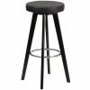 Flash Furniture CH-152601-BK-VY-GG Trenton Series Cappuccino Wood Bar Height Stool With Black Vinyl Seat