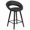 Flash Furniture CH-152551-BK-VY-GG Kelsey Series Cappuccino Wood Counter Height Stool With Black Vinyl Seat