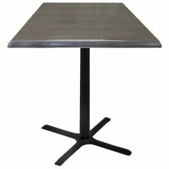 Holland Bar Stool OD211-3030BWOD36SQCha 36" Square Charcoal Outdoor / Indoor Standard Height Table With Cross Base