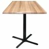 Holland Bar Stool OD211-3030BWOD30SQNat 30" Square Natural Outdoor / Indoor Standard Height Table With Cross Base