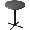 Holland Bar Stool OD211-3036BWOD36RChar 36" Round Charcoal Outdoor / Indoor Counter Height Table With Cross Base