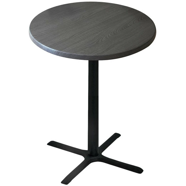 Holland Bar Stool OD211-3042BWOD30RChar 30" Round Charcoal Outdoor / Indoor Bar Height Table With Cross Base 1 Holland Bar Stool OD211-3042BWOD30RChar 30" Round Charcoal Outdoor / Indoor Bar Height Table With Cross Base