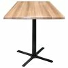 Holland Bar Stool OD211-3030BWOD36SQNat 36" Square Natural Outdoor / Indoor Standard Height Table With Cross Base
