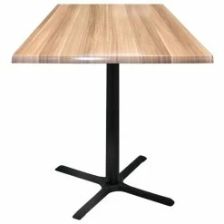 Holland Bar Stool OD211-3030BWOD36SQNat 36" Square Natural Outdoor / Indoor Standard Height Table With Cross Base