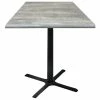 Holland Bar Stool OD211-3042BWOD30SQGryStn 30" Square Greystone Outdoor / Indoor Bar Height Table With Cross Base