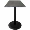 Holland Bar Stool OD214-2230BWOD36SQChar 36" Square Charcoal Outdoor / Indoor Standard Height Table With Round Base