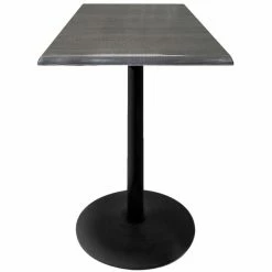 Holland Bar Stool OD214-2242BWOD30SQChar 30" Square Charcoal Outdoor / Indoor Bar Height Table With Round Base