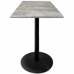 Holland Bar Stool OD214-2230BWOD30SQGryStn 30" Square Greystone Outdoor / Indoor Standard Height Table With Round Base