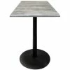 Holland Bar Stool OD214-2242BWOD36SQGryStn 36" Square Greystone Outdoor / Indoor Bar Height Table With Round Base