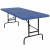 National Public Seating NPS Adjustable Folding Table, 30" X 72" Plastic, Blue - BTA-3072-04