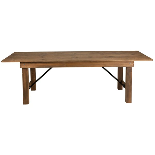 Flash Furniture XA-F-96X40-GG Hercules 40" X 96" Antique Rustic Solid Pine Folding Farm Table 2 Flash Furniture XA-F-96X40-GG Hercules 40" X 96" Antique Rustic Solid Pine Folding Farm Table - Image 2