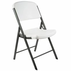 Lifetime 2802 White Contoured Folding Chair -Lancaster Table & Seating Shop 1490028
