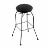 Holland Bar Stool 302030BWBlkVinyl Black Wrinkle Steel Bar Height Swivel Stool With Black Vinyl Seat