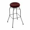Holland Bar Stool 302030BWDCMpl Black Wrinkle Steel Bar Height Swivel Stool With Dark Cherry Maple Wood Seat
