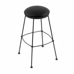Holland Bar Stool 303025BWBlkVinyl Black Wrinkle Steel Counter Height Stool With Black Vinyl Seat