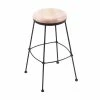 Holland Bar Stool 303025BWNatMpl Black Wrinkle Steel Counter Height Stool With Natural Maple Wood Seat