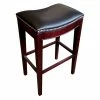 Holland Bar Stool 321025ESBlkVinyl Lynn Espresso Wood Counter Height Stool With Black Vinyl Saddle Seat