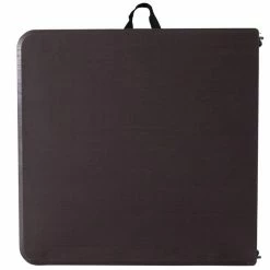 Flash Furniture DAD-LF-122Z-GG 23 1/2" X 48 1/4" Rectangular Brown Wood Grain Commercial Duty Plastic Bi-Fold Adjustable Height Folding Table -Lancaster Table & Seating Shop 1557000