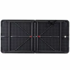 Flash Furniture DAD-LF-122Z-DG-GG 23 1/2" X 48 1/4" Rectangular Dark Gray Commercial Duty Plastic Bi-Fold Adjustable Height Folding Table -Lancaster Table & Seating Shop 1557003