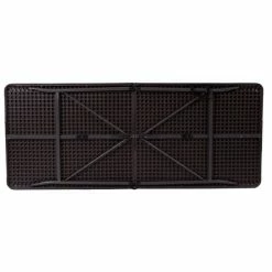 Flash Furniture DAD-LF-183Z-GG 30" X 72" Rectangular Brown Wood Grain Commercial Duty Plastic Bi-Fold Folding Table -Lancaster Table & Seating Shop 1557007