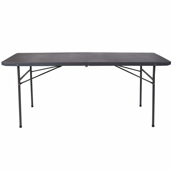 Flash Furniture DAD-LF-183Z-DG-GG 30" X 72" Rectangular Dark Gray Commercial Duty Plastic Bi-Fold Folding Table 2 Flash Furniture DAD-LF-183Z-DG-GG 30" X 72" Rectangular Dark Gray Commercial Duty Plastic Bi-Fold Folding Table - Image 2